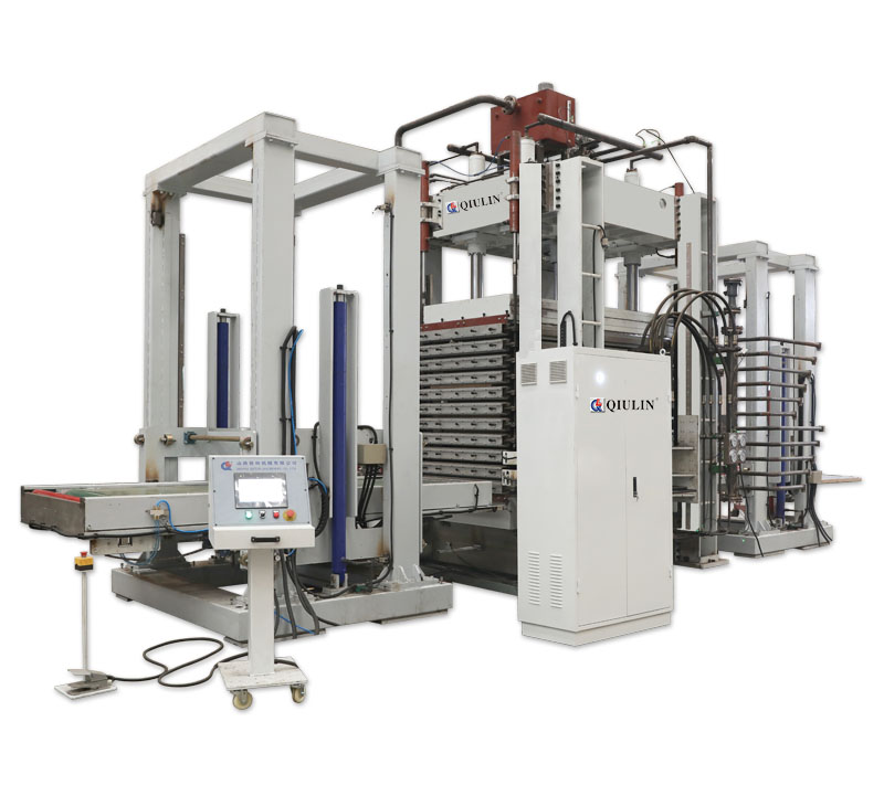 分層小車進(jìn)出料木門壓貼機組